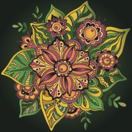 Beautiful hand drawn vector flower with many details N3