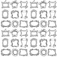 Doodle frames Seamless pattern