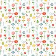 Seamless pattern made of doodle flowers