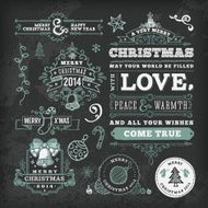 Hand Drawn Blackboard Christmas Labels &amp; Badges N3