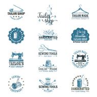 Vector hand drawnset of vintage tailor labels