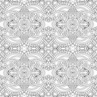 Black and white seamless floral pattern