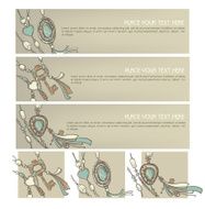 boho chic vector hand drawn backgrounds and banners N2