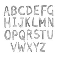 Hand drawn watercolor alphabet N8