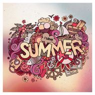 Summer hand lettering and doodles elements N12