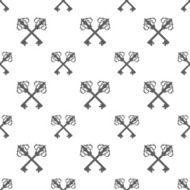 Vintage Key Silhouette Seamless Pattern Vector N5