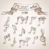 Set of vintage music symbols