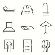 Pool icons set