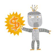 cartoon robot with money symbol N4
