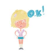 cartoon woman thinking OK N8
