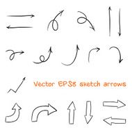 Set of sketched arrows