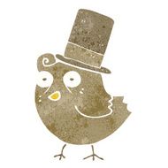 cartoon bird wearing hat N8