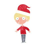 cartoon man ready for christmas N92