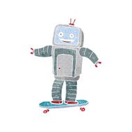cartoon skateboarding robot N4