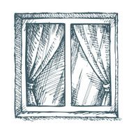 White window Vector sketch