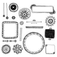 Abstract decorative design elements hand drawn