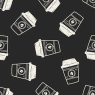 coffee doodle seamless pattern background N3