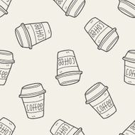 coffee doodle seamless pattern background N4