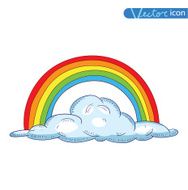 Doodle Clouds and rainbow Hand Drawn Vector N5