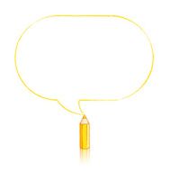 Yellow Pencil Drawing Oblong Speech Balloon