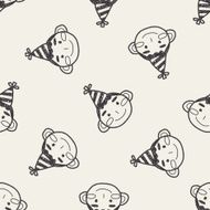 doodle birthday boy seamless pattern background N3