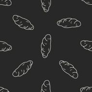 doodle bread seamless pattern background N7