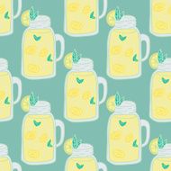 Cold Fresh Lemonade Seamless Vector Pattern