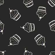 doodle cake seamless pattern background N44