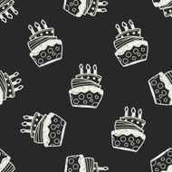 doodle cake seamless pattern background N45