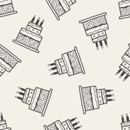 doodle cake seamless pattern background N46