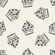 doodle cake seamless pattern background N47