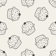 doodle cake seamless pattern background N48