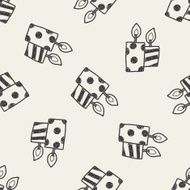 doodle candle seamless pattern background N5