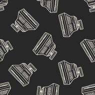 Doodle Checkout Machine seamless pattern background N3