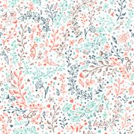 Vector seamless floral pattern Hand draw doodles N2