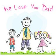 We love you Dad Father&#039;s day doddle greeting card