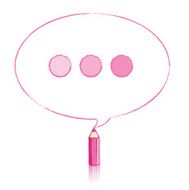 Pink Pencil Drawing Oval Speech Balloon with Ellipsis
