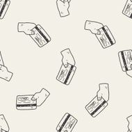doodle credit card seamless pattern background N6