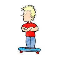 cartoon arrogant boy on skateboard N4