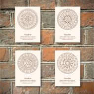 Monochrom mandala in black frame on the brick wall
