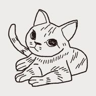 cat doodle drawing N136