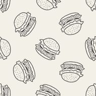 Doodle Hamburger seamless pattern background N4