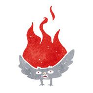 cartoon flaming halloween bat N8