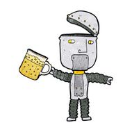cartoon robot drinking beer N4