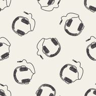 Doodle Headphone seamless pattern background N10