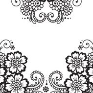 Flower vector ornament frame N5