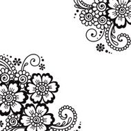 Flower vector ornament corner N10