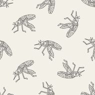 mosquito doodle seamless pattern background N2