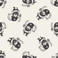 pirate captain doodle seamless pattern background N4
