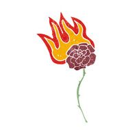 cartoon burning rose N4